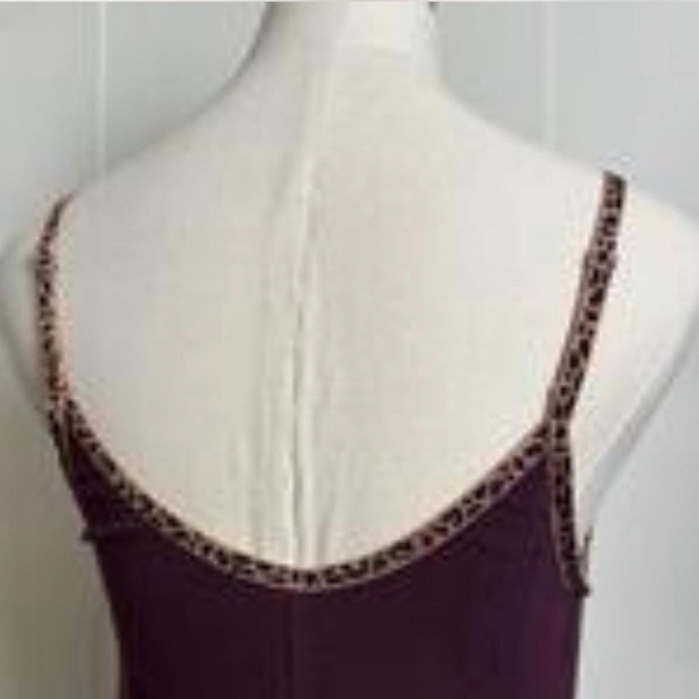 Victorias Secret Burgundy Cheetah Print Slip Dress Nightgown Maxi Side Slit M - Picture 6 of 8